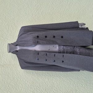 Larry Levine Suits (Myanmar) Ladies Double Breasted Dark Gray Suit Coat